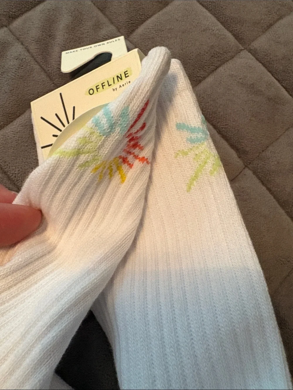 Aerie Offline White Crew Socks